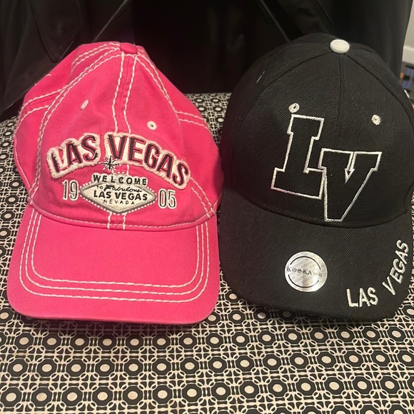 Accessories One Pink Las Vegas Hat And One Black Las Vegas Hat Poshmark
